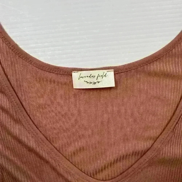 Lavender Field Womens SM Mauve Rayon Draped Tunic Top Short Sleeves Cottagecore - Picture 6 of 10